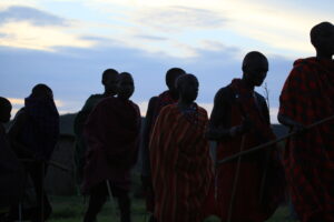 Young Masai Warriors performing for us - they had just returned from a 5y trip in the Mara